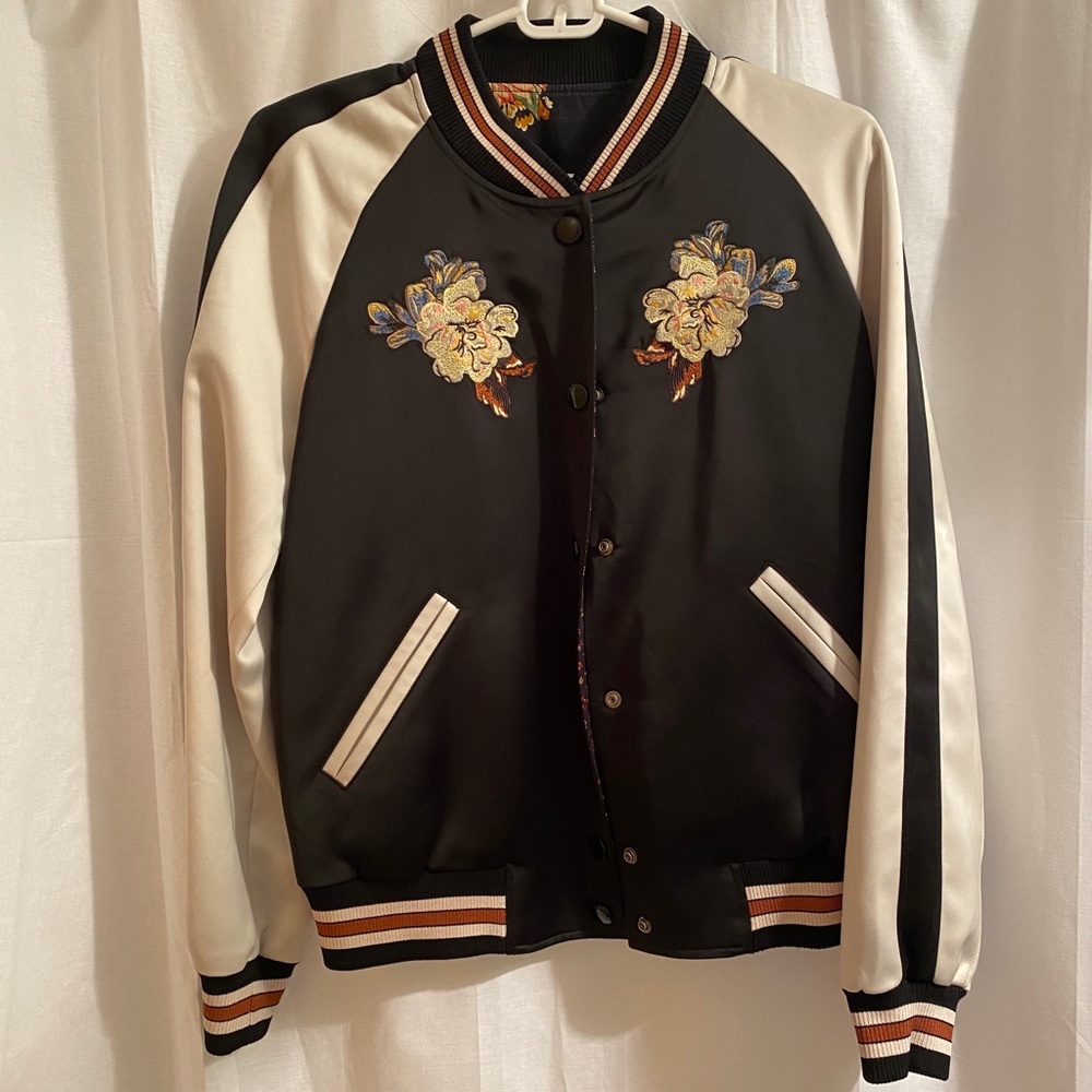 Coach Reversible Satin Varsity Jacket